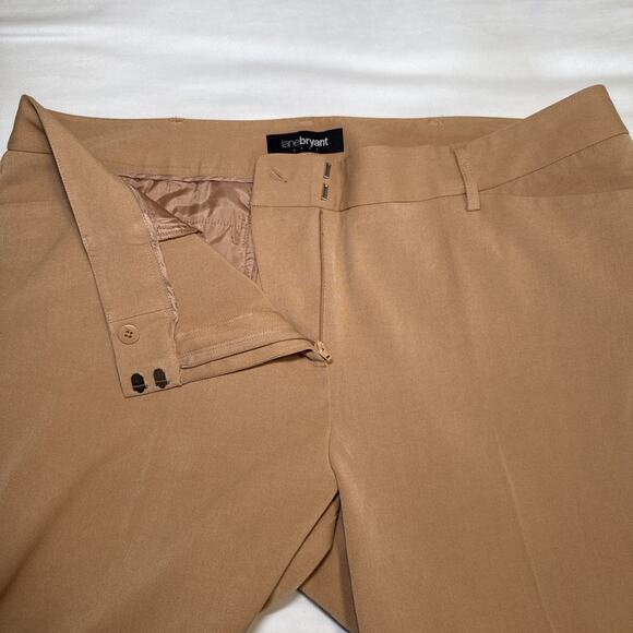 Lane Bryant Stretch Wide Leg Trousers High Rise Tan Pants Womens Plus Sz 20 EUC - Picture 2 of 11